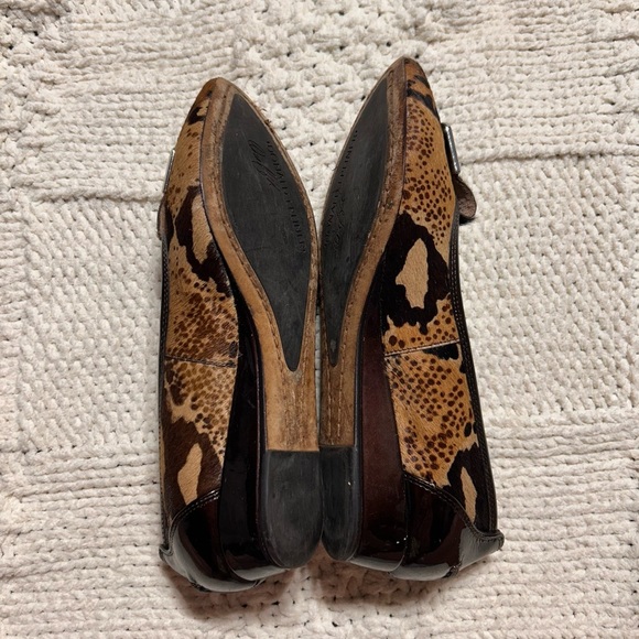 Donald J Pliner Brown Calf Hair Point Toe Wedge with Silver Hardware - Picture 5 of 5